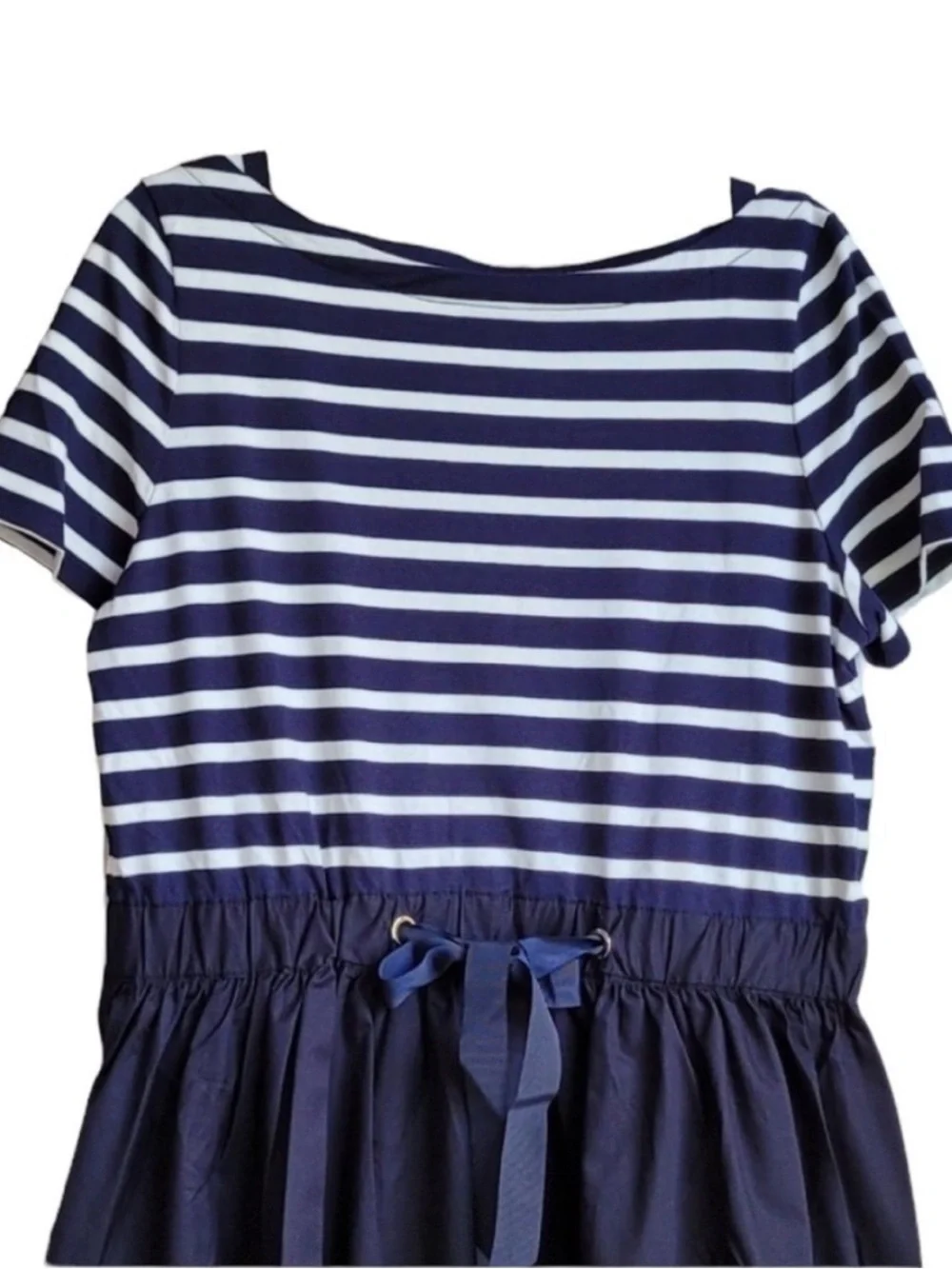Kate Spade Broome Street Stripe Knit Mixed Media Dress Size Small Nautical